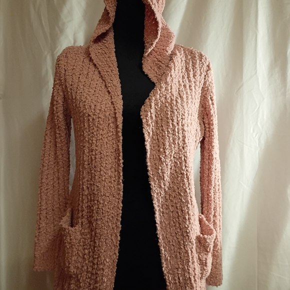 No Boundaries Sweaters - Cozy Pink Hooded Cardigan